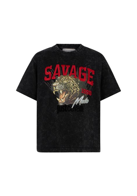 T-shirt con stampa JUST CAVALLI KIDS | JGA26065TSBKBLACK